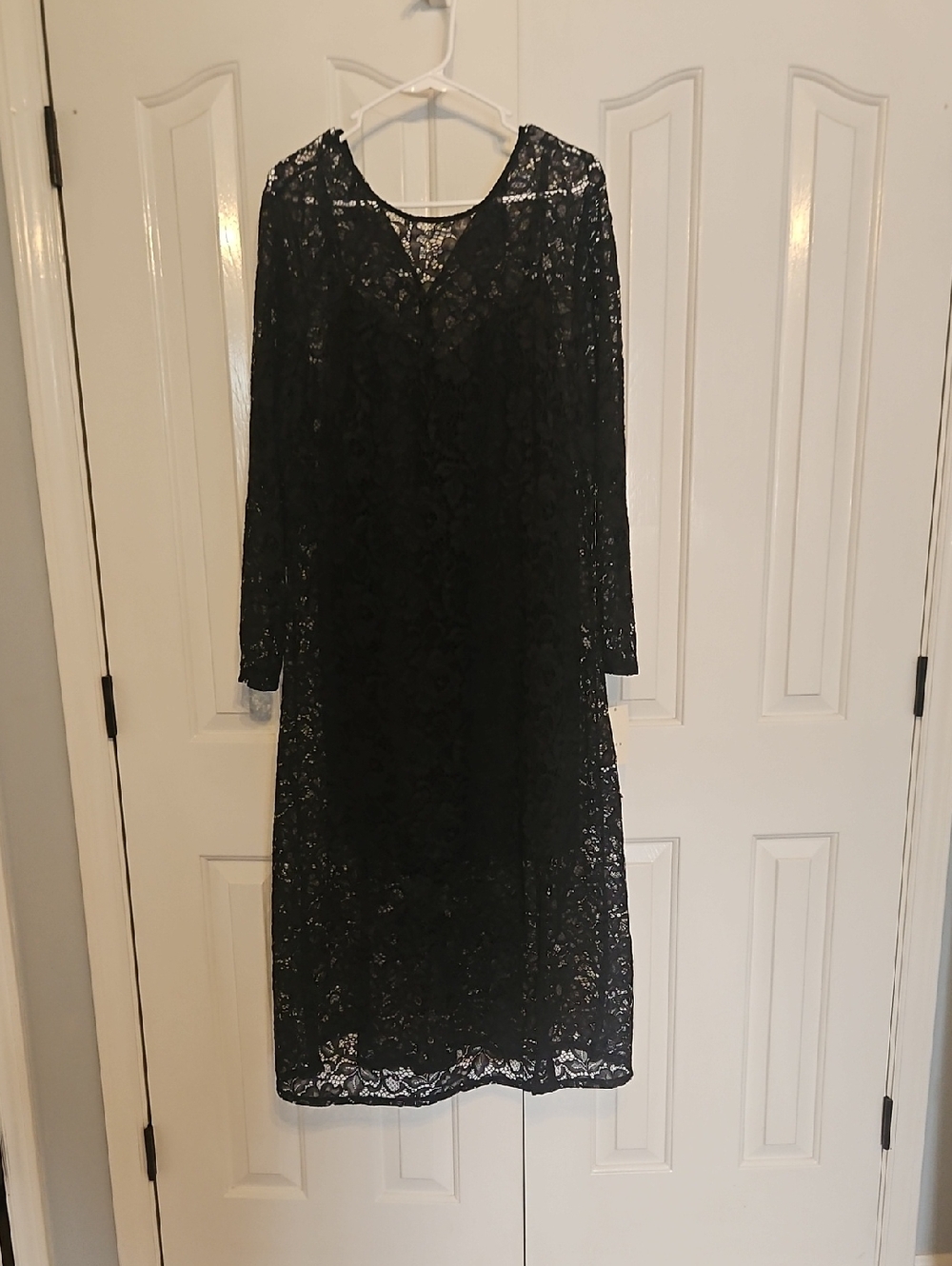 NWT a new day Elegant Black Lace Long-Sleeve Dress